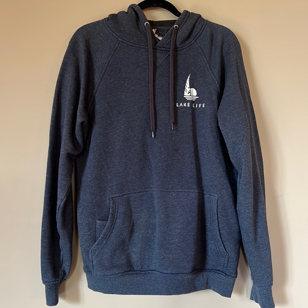 Lake Life Hoode Size Small Navy Blue